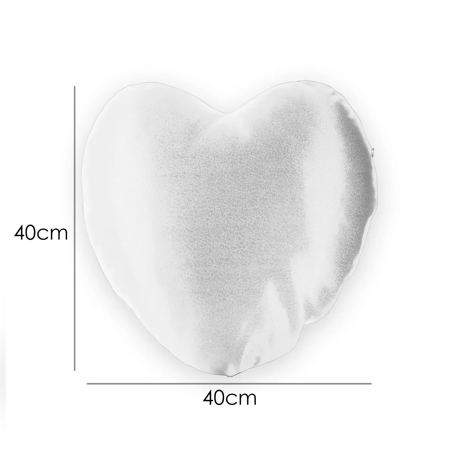 Personalised Glitter Heart Cushion with Stylish Text and Flowers Love Message