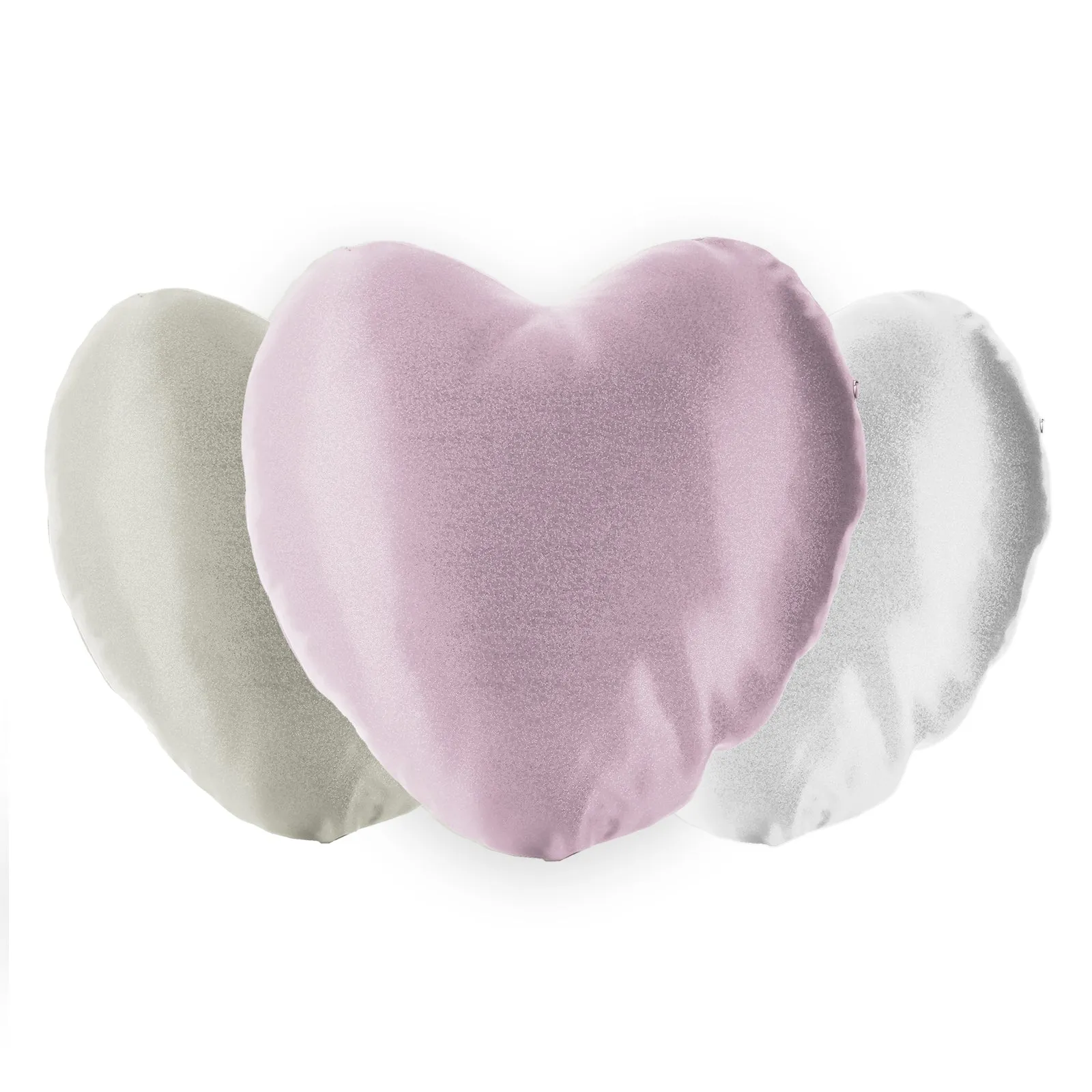 Personalised Glitter Heart Cushion with Stylish Text and Love Heart Birds Print