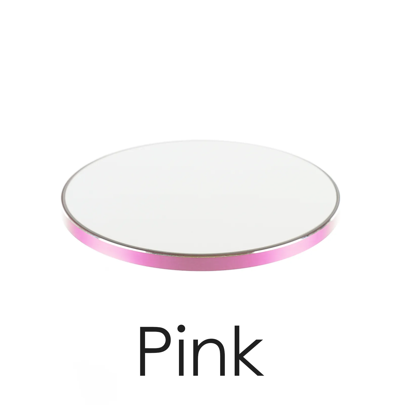 Personalised Wireless Charger with Pink Stylish text, Stars and Hearts on White Marble