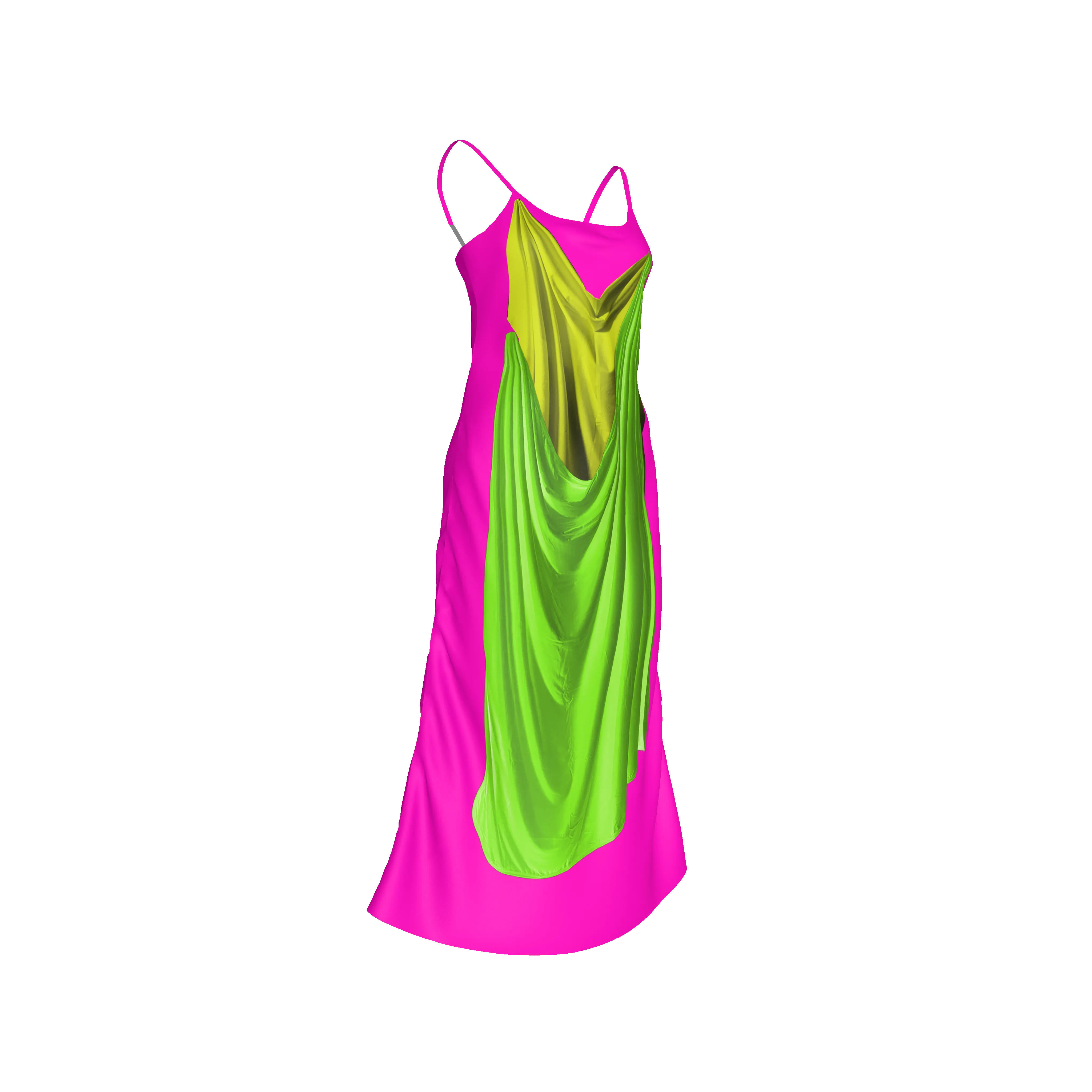 Pink Double Drape Slip Dress