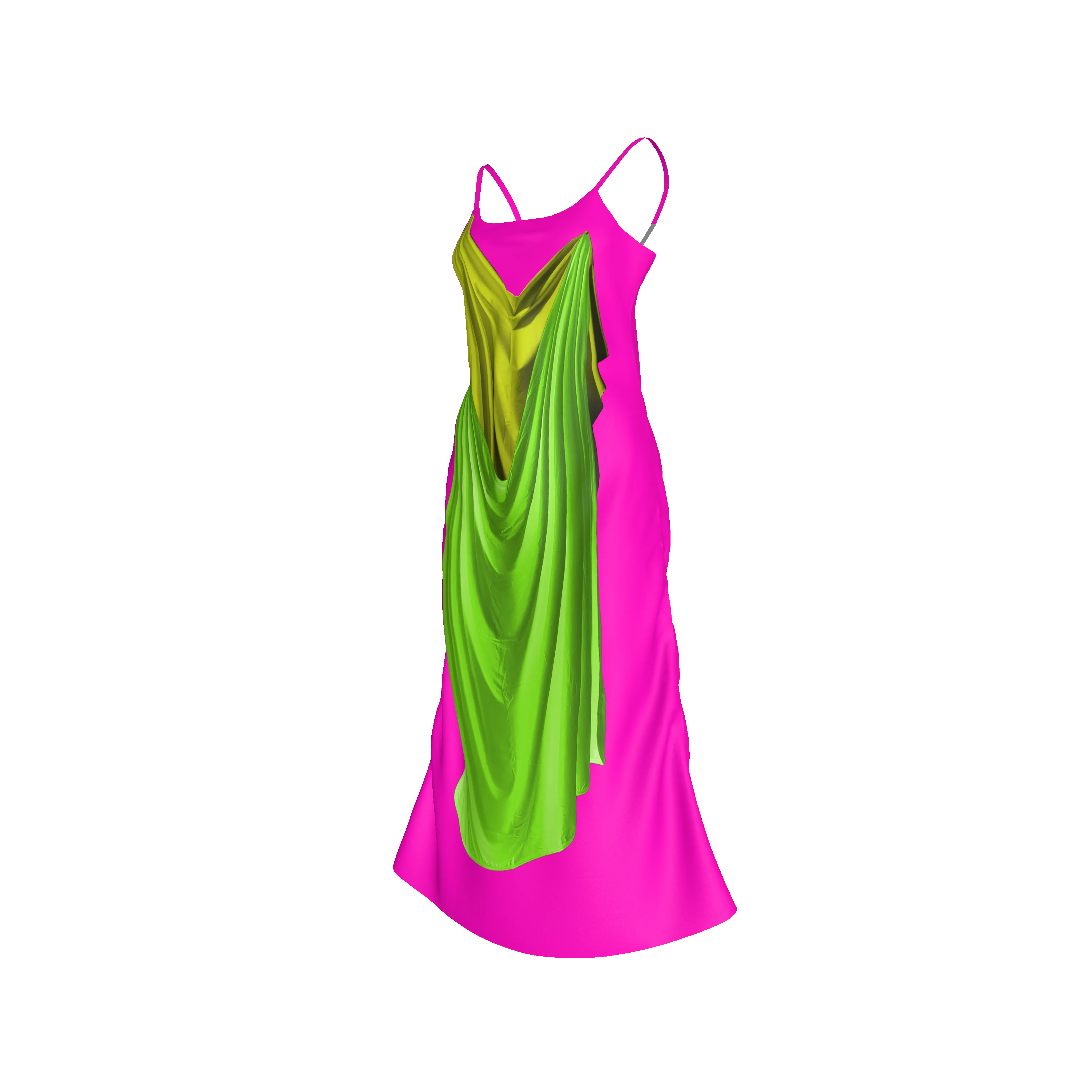 Pink Double Drape Slip Dress