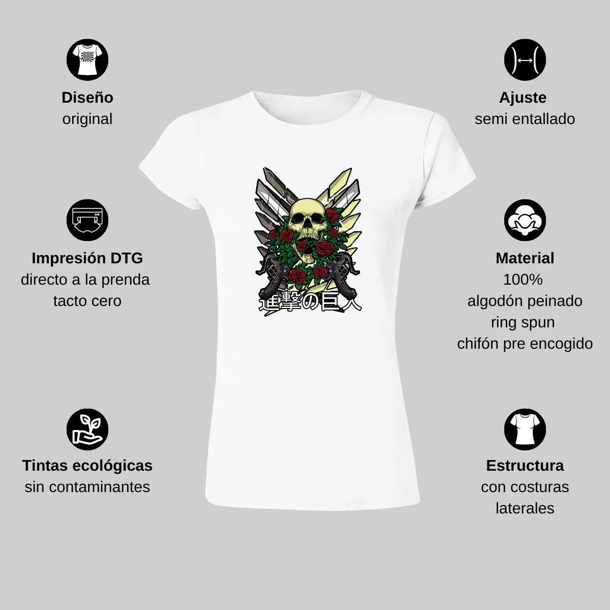Playera Mujer Anime Attack on Titan Attack on Titan 000481B