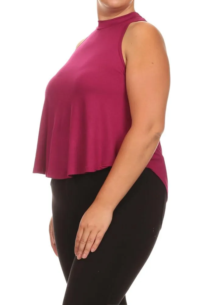 Plus Size Flowy Mock Neck Tank
