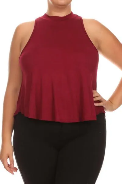 Plus Size Flowy Mock Neck Tank