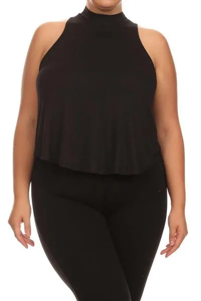 Plus Size Flowy Mock Neck Tank