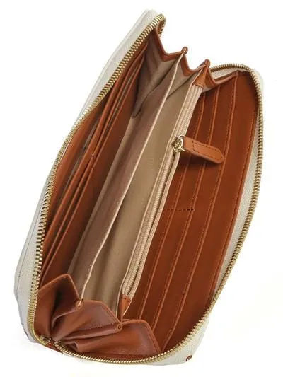 Polo Heritage Ladies Zip Around Purse White