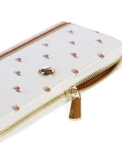 Polo Heritage Ladies Zip Around Purse White