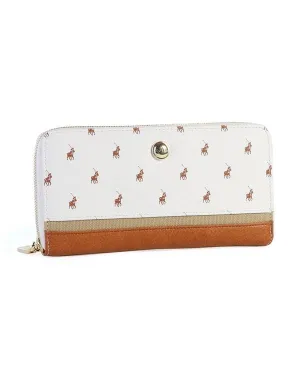Polo Heritage Ladies Zip Around Purse White