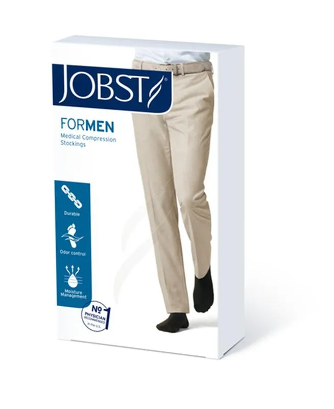 PR/1 JOBST MEDICAL LEG WEAR, MEN, KNEE HIGH, RIBBED, 15-20MMHG, MD, WHITE, CLOSED TOE