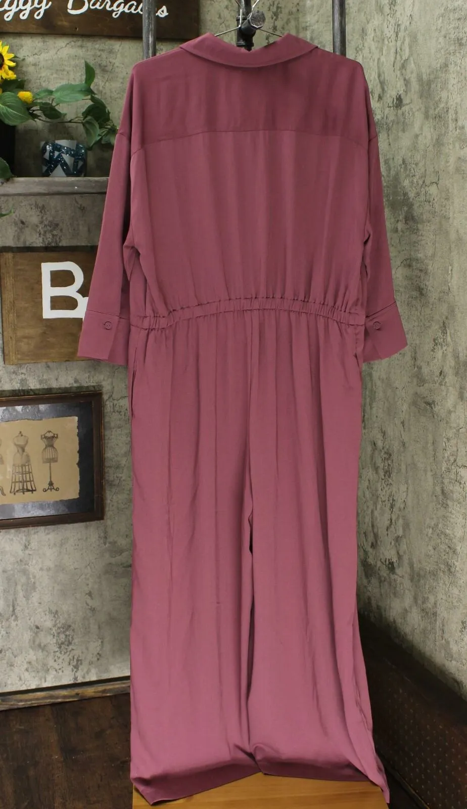 Prologue Women's Long Sleeve Collared Wide Leg Jumpsuit