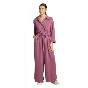 Prologue Women's Long Sleeve Collared Wide Leg Jumpsuit
