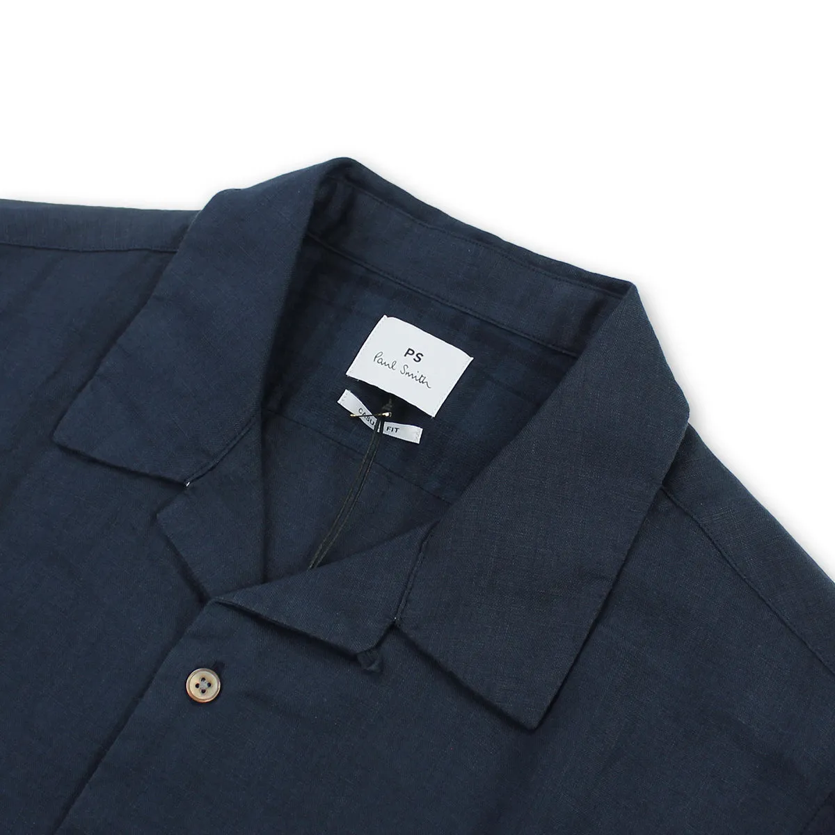 PS Paul Smith - Casual Fit SS Linen Shirt in Navy