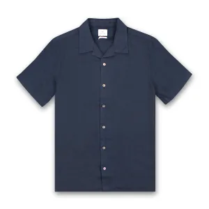 PS Paul Smith - Casual Fit SS Linen Shirt in Navy