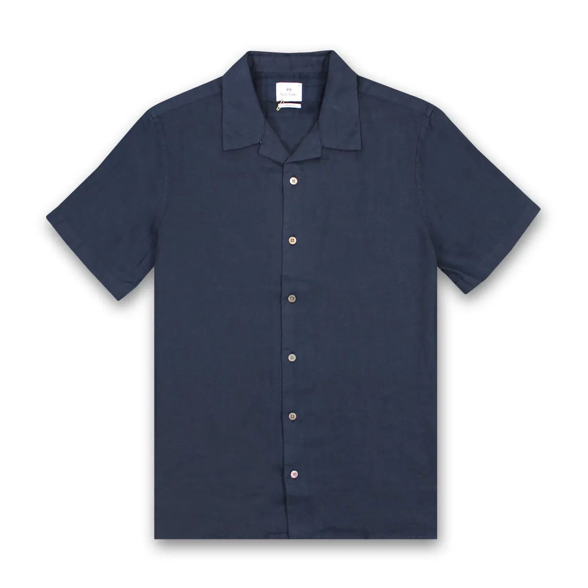 PS Paul Smith - Casual Fit SS Linen Shirt in Navy
