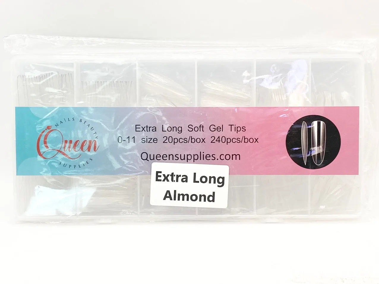 Queen - Full Cover Tips - Extra Long Almond 240pc
