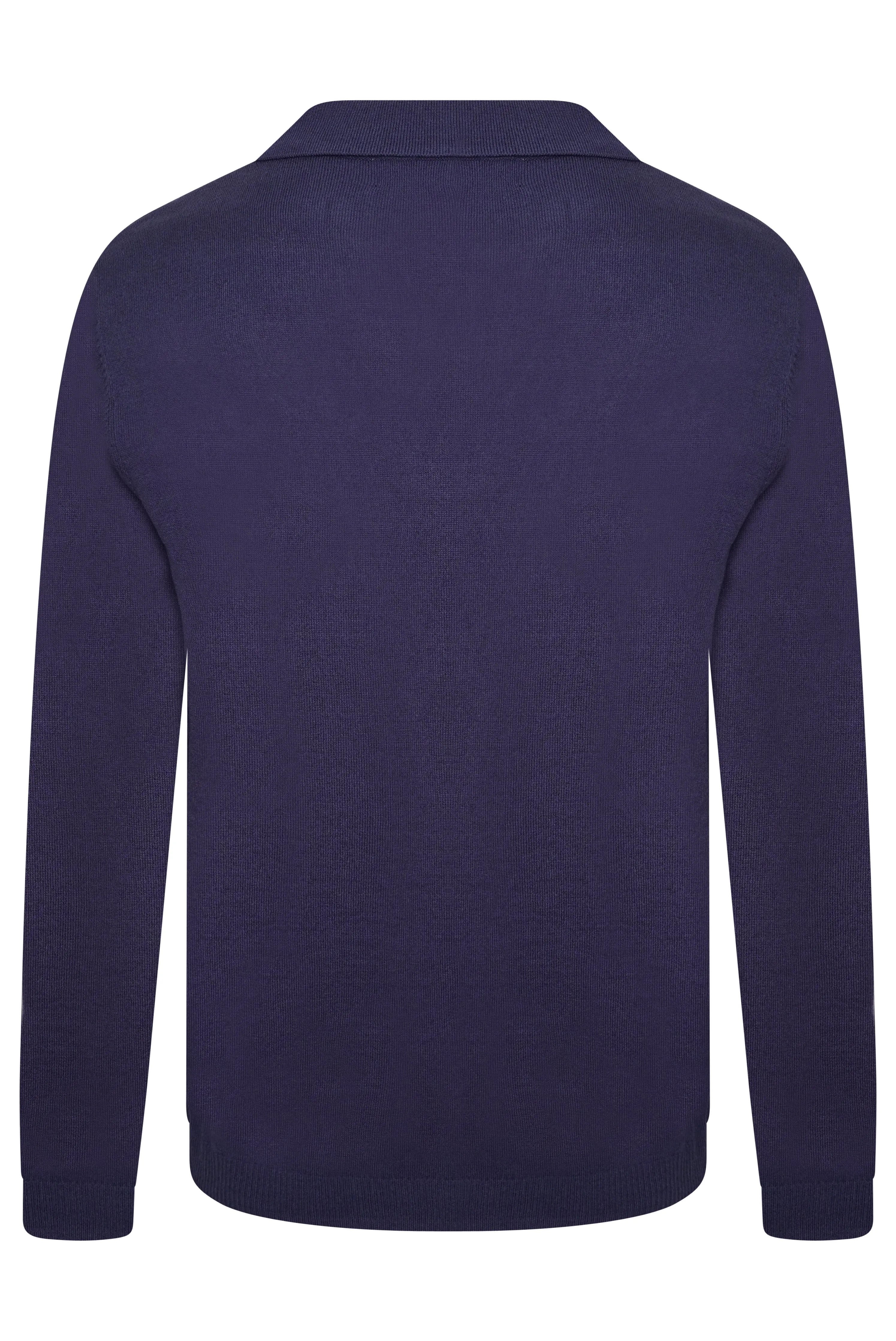 Rohan Open Collar Navy Long Sleeve Polo Shirt