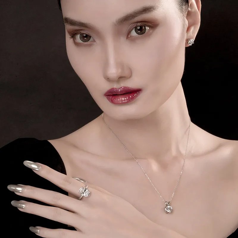 Round Cut Created White Diamond Stud Earrings