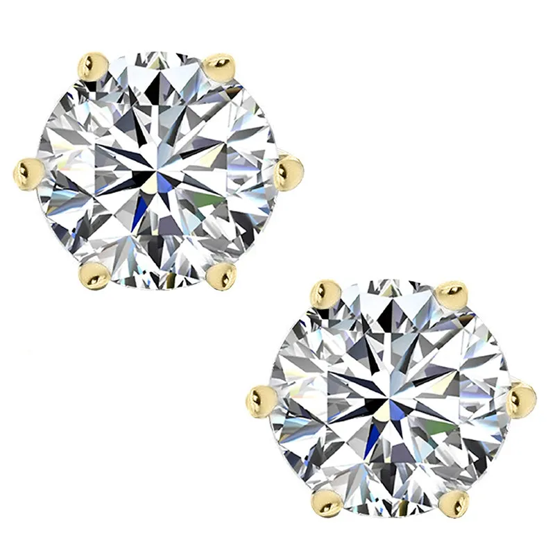 Round Cut Created White Diamond Stud Earrings