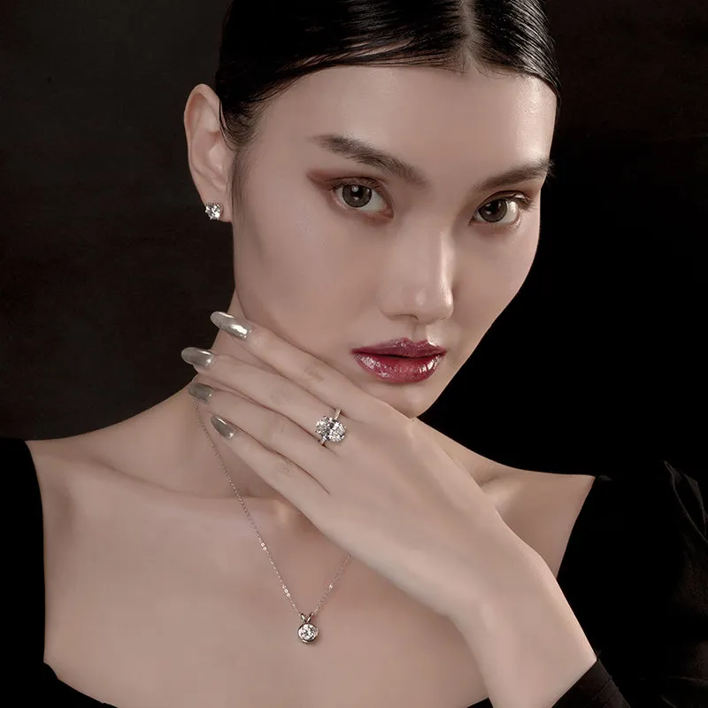 Round Cut Created White Diamond Stud Earrings
