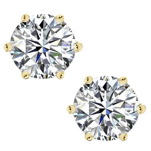 Round Cut Created White Diamond Stud Earrings