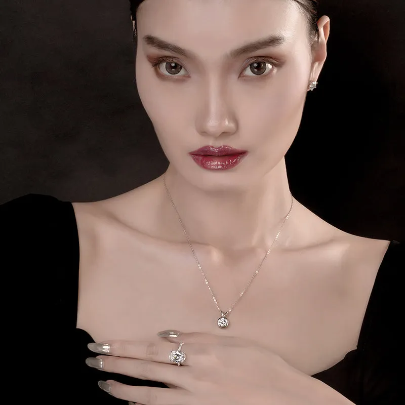 Round Cut Created White Diamond Stud Earrings