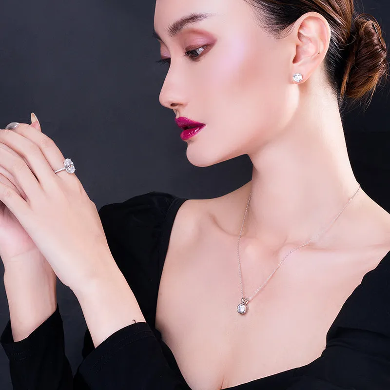 Round Cut Created White Diamond Stud Earrings