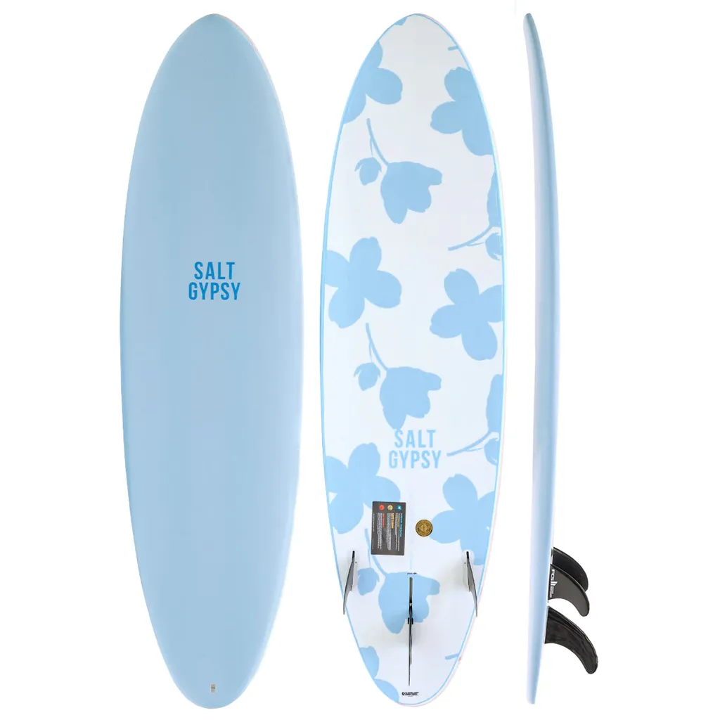 SALT GYPSY MID TIDE 6'8" BABY BLUE EPOXY SOFT 41L FCSII