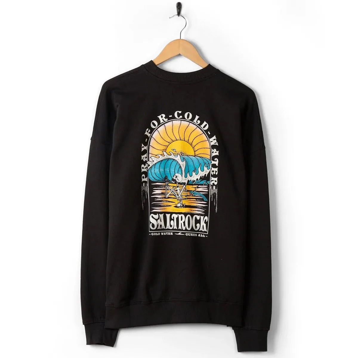Saltrock Mens Cold Water Crew Sweatshirt Black