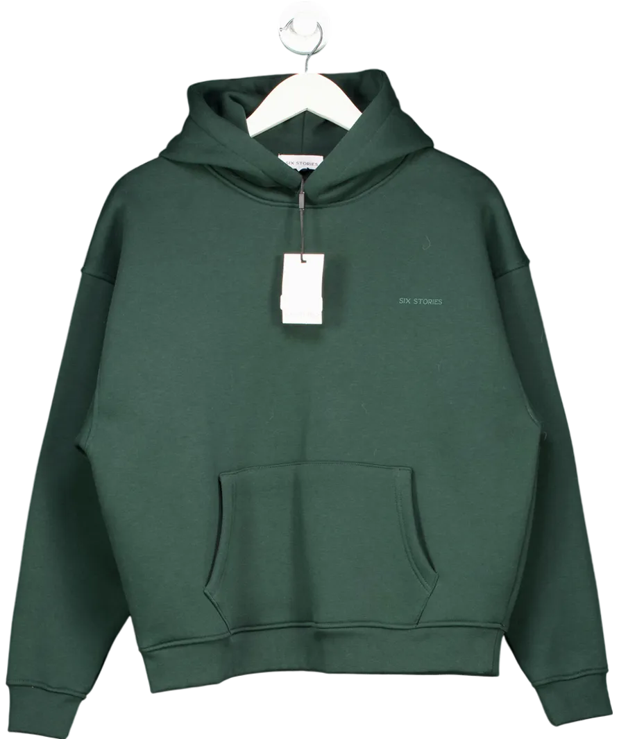 Six Stories Green Relaxed Hoodie UK S