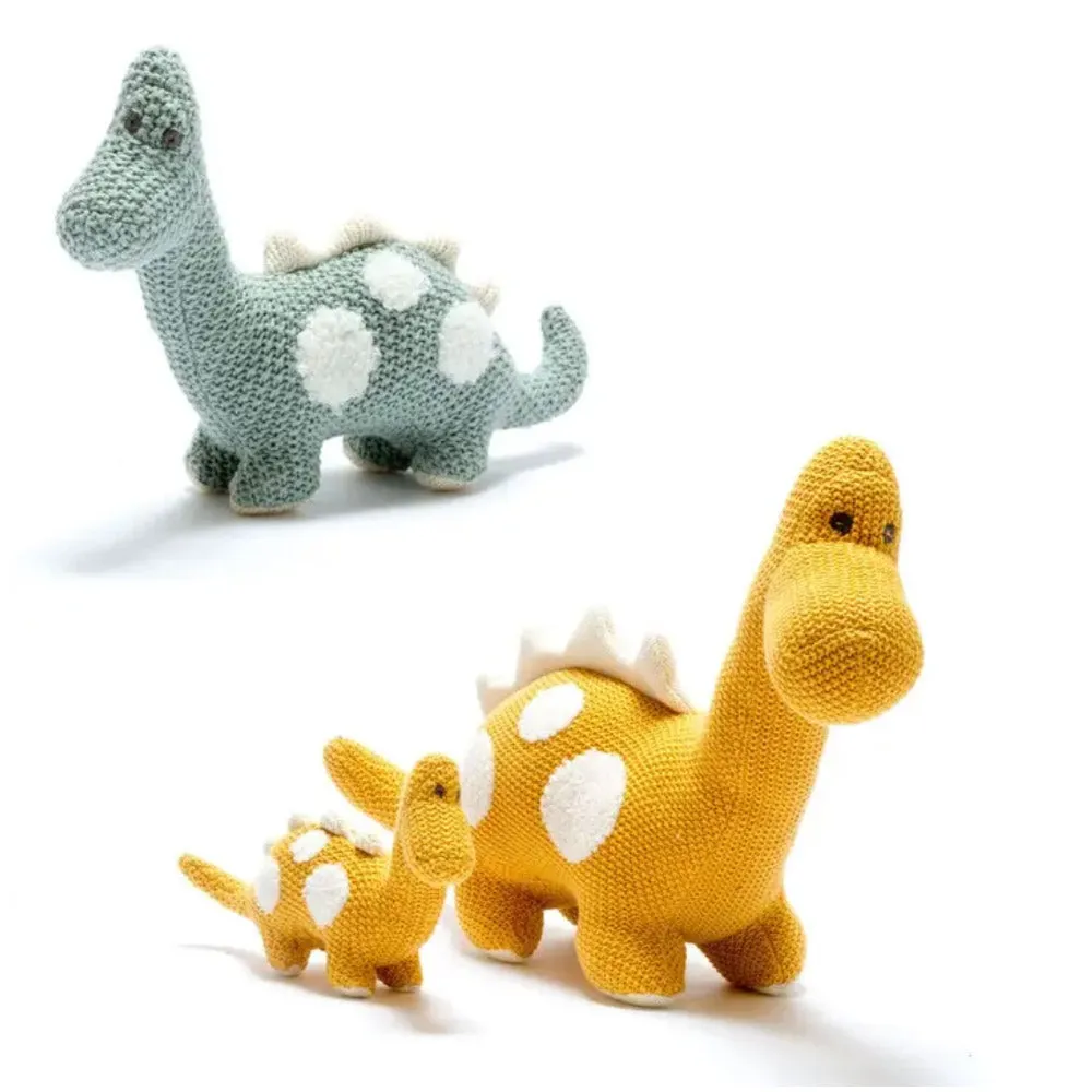 Small Teal Organic Cotton Diplodocus Dinosaur Plush Toy