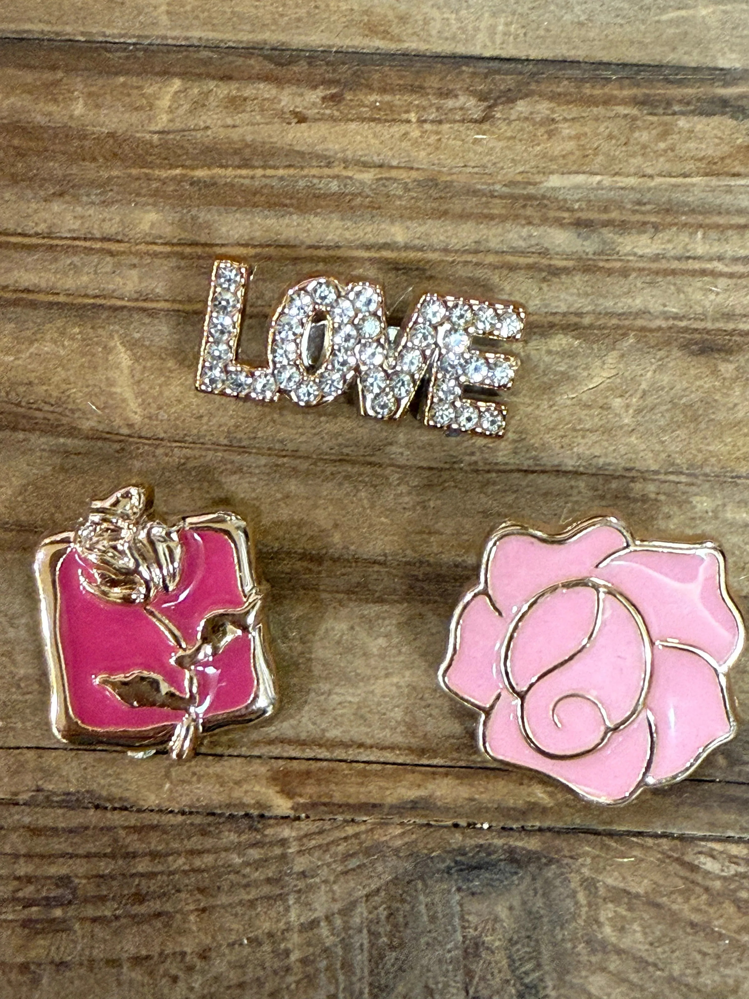 Sneaker Charms - Love & Pink Flowers