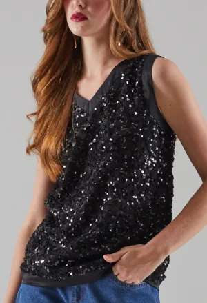 Starlit Slip-On Sleeveless Blouse