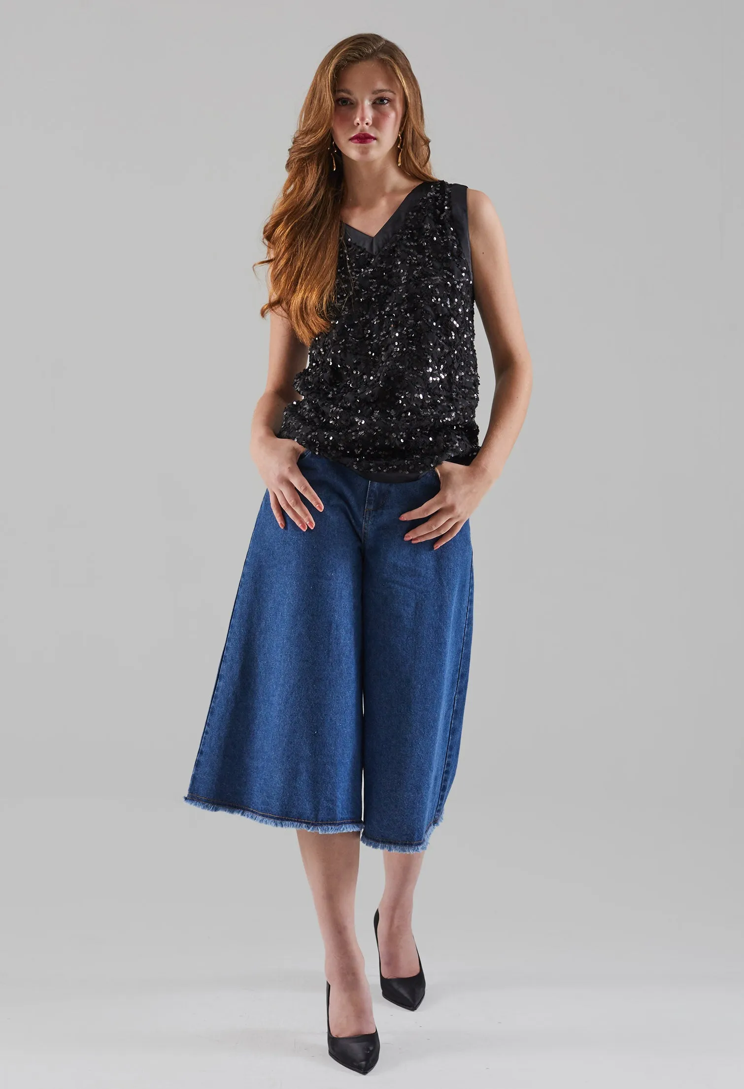 Starlit Slip-On Sleeveless Blouse