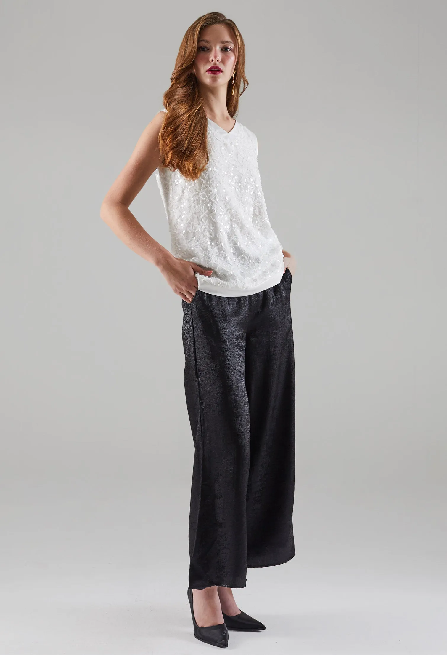 Starlit Slip-On Sleeveless Blouse