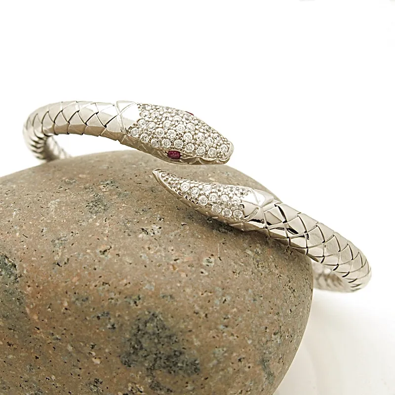 Sterling Silver Snake Bangle Bracelet