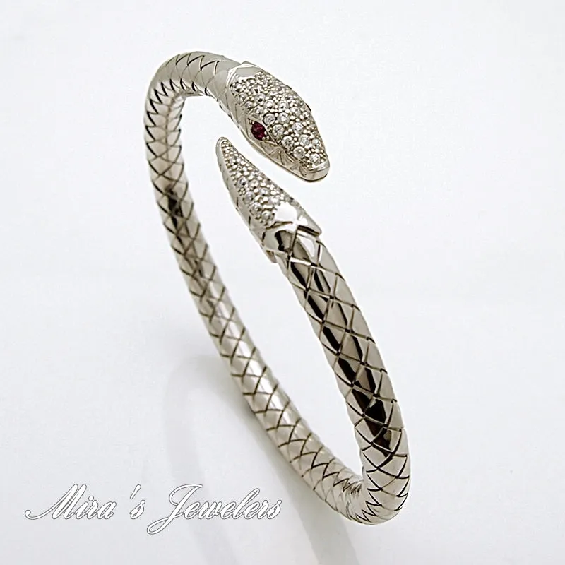 Sterling Silver Snake Bangle Bracelet