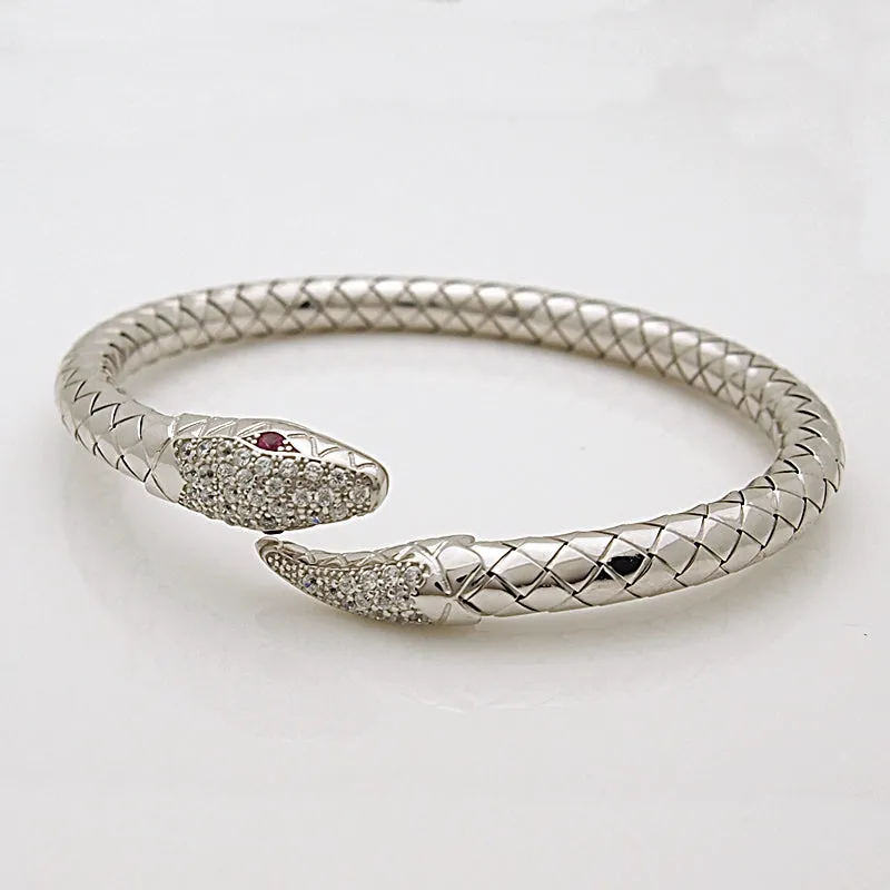 Sterling Silver Snake Bangle Bracelet