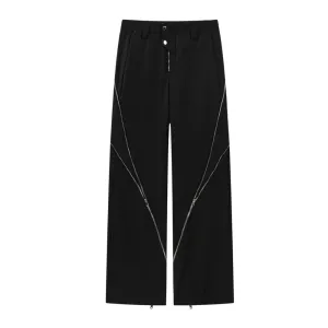 Street Dark Zipper Casual Jeans