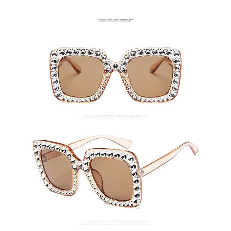 Stylish Blinged Out  Oversized Sunglasses Accessories