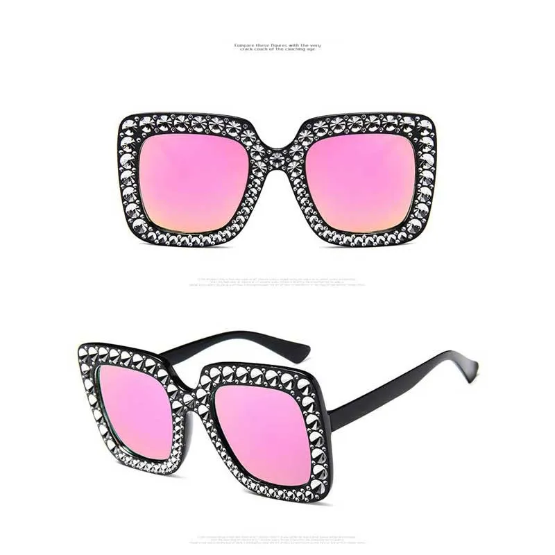 Stylish Blinged Out  Oversized Sunglasses Accessories