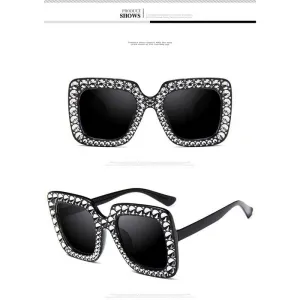 Stylish Blinged Out  Oversized Sunglasses Accessories