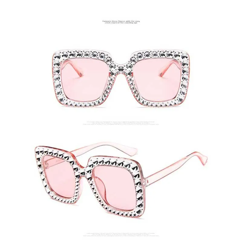 Stylish Blinged Out  Oversized Sunglasses Accessories