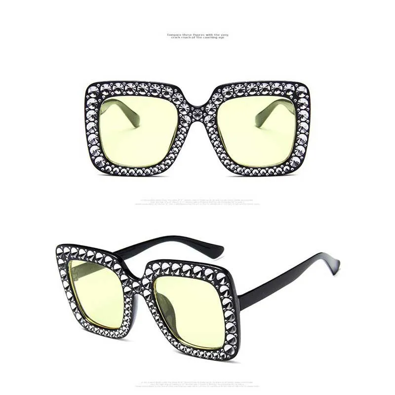 Stylish Blinged Out  Oversized Sunglasses Accessories