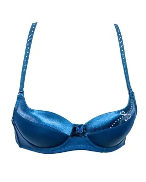 Stylish Blue SH631 Diamond Bra- Single Padded,Under Wired Bra - By Sister Hood