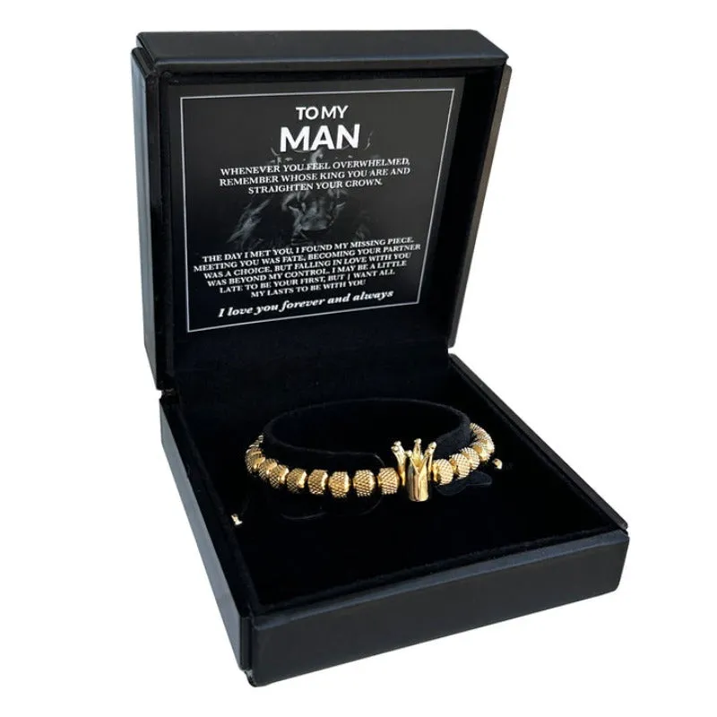 Stylish Bracelet With Crown And Beads
