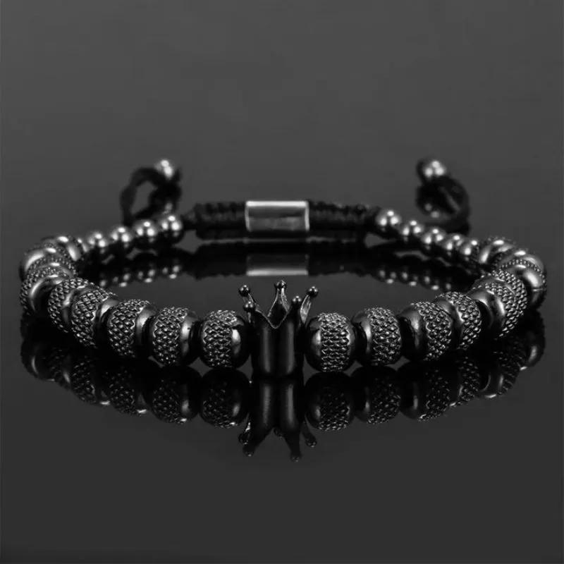 Stylish Bracelet With Crown And Beads