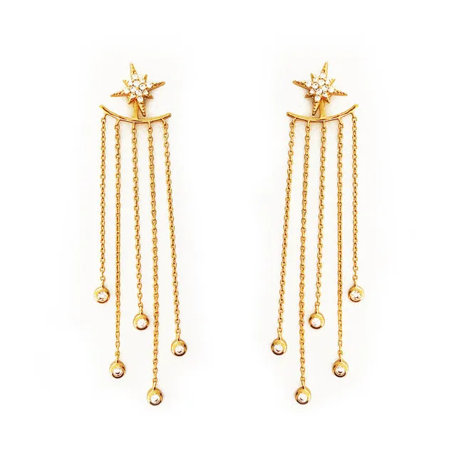 Stylish Gold/ Silver Color Star Earrings