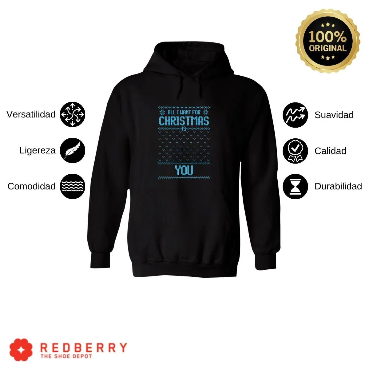 Sudadera Navideña Hombre Deportiva Hoodie 024