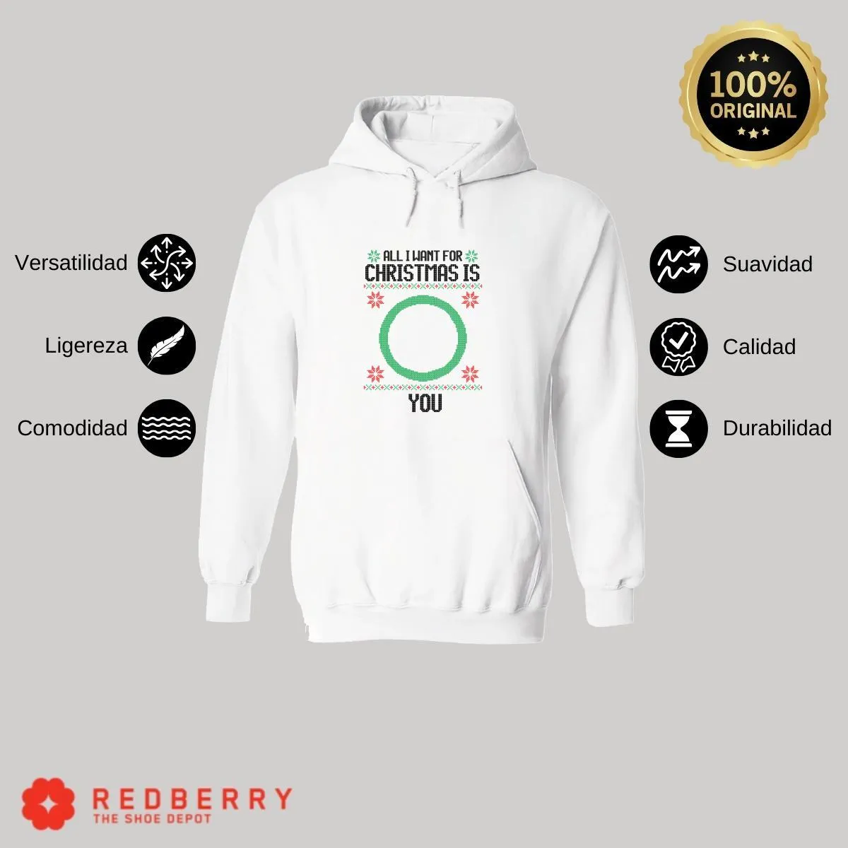 Sudadera Navideña Hombre Deportiva Hoodie 026