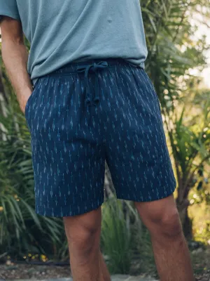 Summer Shorts - Indigo Ikat
